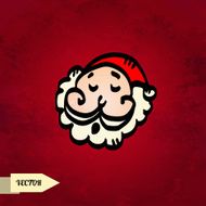 Holiday card with sketch Santa Claus