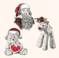 christmas set hand drawn vector llustration sketch