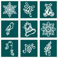 Set of Deco Ornamental Winter Objects (Vector)