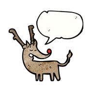 cartoon reindeer with speech bubble N26