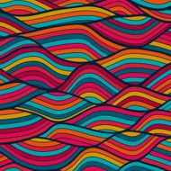 Seamless wave hand-drawn pattern waves background N22