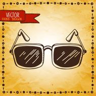 Vintage card with glasses and frame