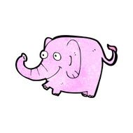 cartoon pink elephant N51