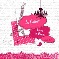 In Love with Paris Cute scrapbook elements