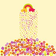 Flower rainbow background