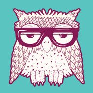 Owl in glasses Vector illustration