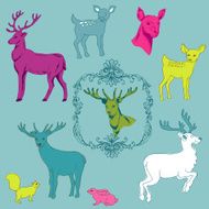 Deer Christmas Set - for design and scrapbook
