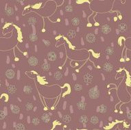 Funny doodle horses