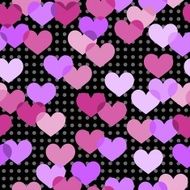 Seamless pattern with pink hearts