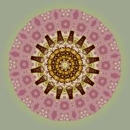 Oriental mandala motif in green