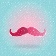 Christmas mustache on snow background