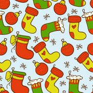 Colourful Christmas stockings seamless background