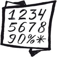 Black numbers on a white background Sketch vector set