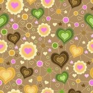 Seamless pattern with applique of hearts