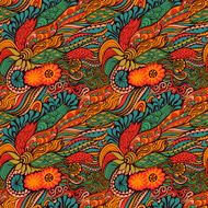 Vector seamless texture with abstract flowers N7