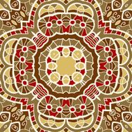 Ornamental round seamless pattern with many details N6
