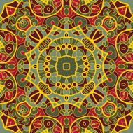 Ornamental round seamless pattern with many details N9