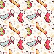 Seamless pattern with Christmas stocking socks N2