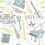 music seamless pattern N10