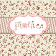 Hand drawn Vector floral frame with a word &quot;mother&quot;