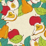 Background with apples and pears