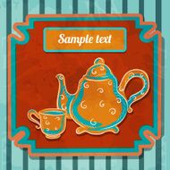 Vintage background with teapot and cup