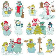 doodle snowman color