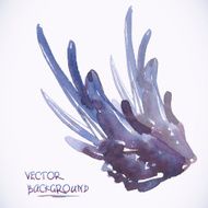 Watercolor background with angel wings