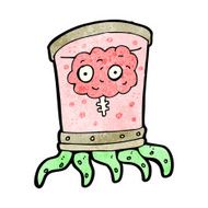 cartoon brain in jar N18