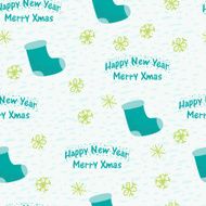 Christmas seamless background with a sock