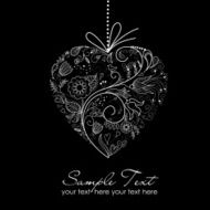 Black and White Valentine Hear