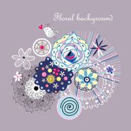 Abstract background doodle bird pattern N15