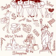 hopping in new york doodles