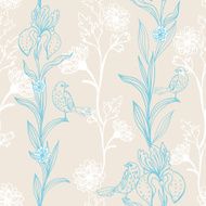 Vintage black floral seamless pattern