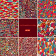 Set of eight colorful wave patterns