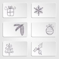 Banners with christmas doodles