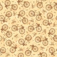 Hand drawn bicycles vector seamless pattern N2