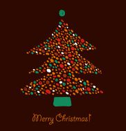 Christmas tree made of dots Element for Xmas design