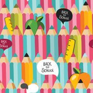 Seamless school pattern with speech bubbles and pencils N3