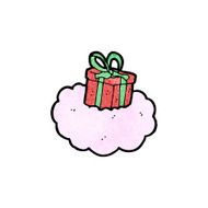 cartoon gift on cloud N4