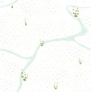 Steppe Landscape Delicate Seamless Pattern