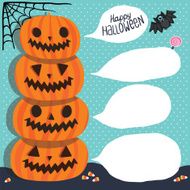 Halloween Pumpkins with bubble speech bat lollipop web