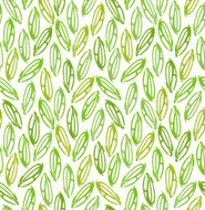 Delicate seamless green stylized pattern with leaves