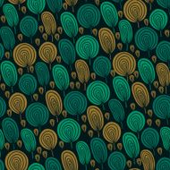 Decorative seamless doodle texture with leaves