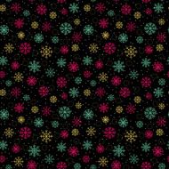 Decorative colorful seamless pattern with ornamental snowflakes