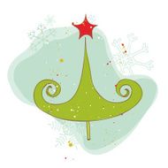 Retro Christmas Tree Card