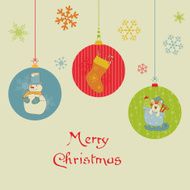 Retro Christmas Balls Card