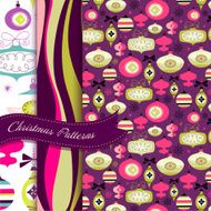 Set of Retro ornament Christmas patterns