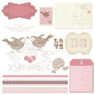 Scrapbook design elements - Birds in love N2
