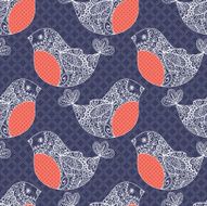 Bullfinch seamless pattern
